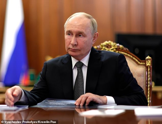 Vladimir Putin (pictured) has deployed 50,000 Russian and North Korean troops in an attempt to capture Kursk from Ukraine before Donald Trump takes office as US president.