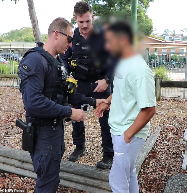 Pictured: The moment Wakeham was arrested as he arrived for training with the Manly Sea Eagles in May this year