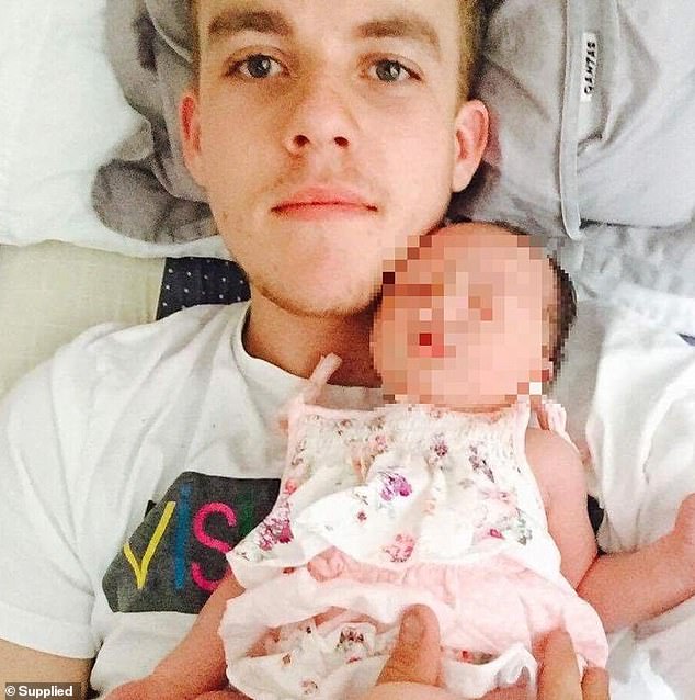 His Filipino stepmother groomed the 13-year-old until it became sexual and she fathered his daughter (Photo: Harrison at 15 with his newborn daughter)