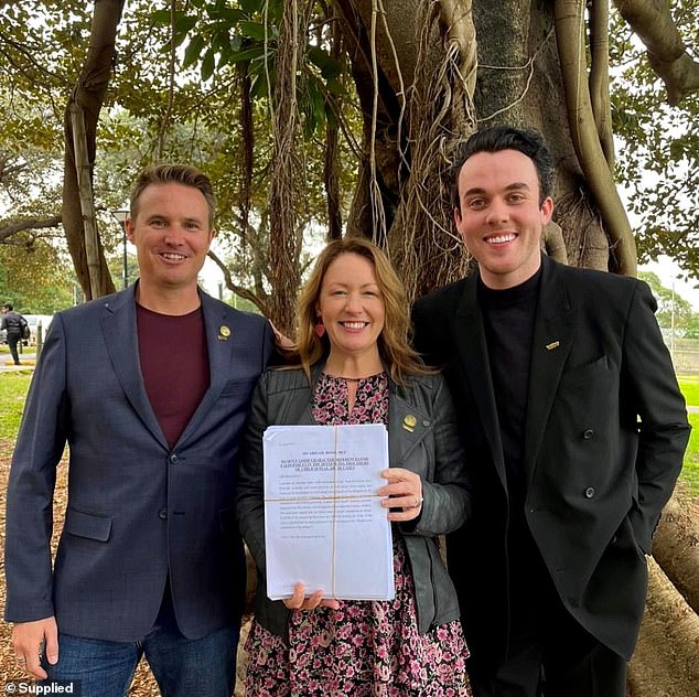 The #YourReferenceAintRelevant campaign, backed by Greens MP Abigail Boyd (centre), has now successfully lobbied the NSW government to remove any 'good character' defense that pedophiles could previously use in the state. (Left: Jarad Grice, and right: Harrison James)