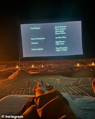 They also watched a movie on the beach in the evening