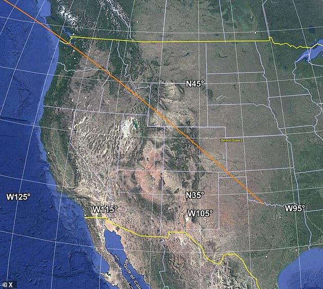 The satellite flew into Washington state and flew southeast across the US before dying out over North Texas