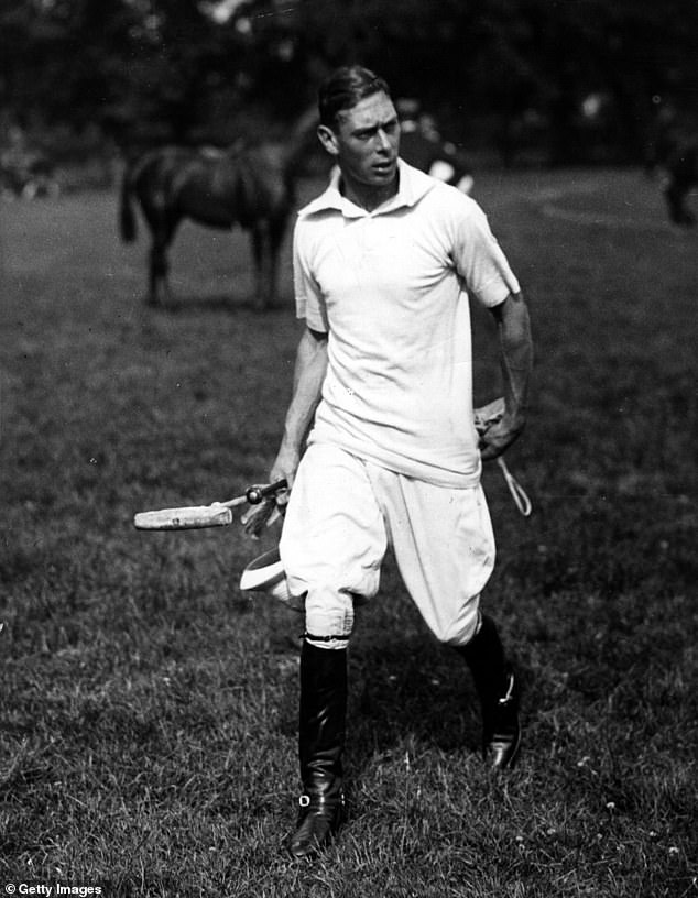 George VI, with his polo equipment in hand, after playing a match in Maldon in 1932