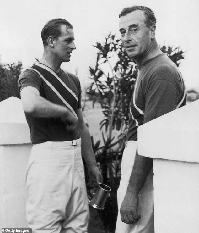 The Duke of Edinburgh with his uncle, Louis Mountbatten, after a polo match in Malta in 1952