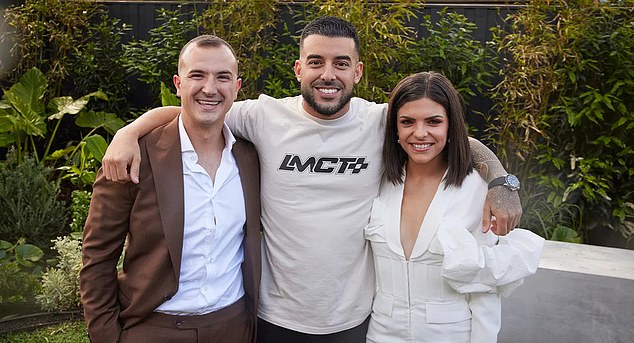 Meanwhile, once the Blockheads earn money, they no longer have to pay taxes on their prize money according to government regulations. Pictured: Adrian Portelli with last year's winners Steph and Gian