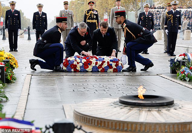 The leaders jointly laid a wreath to mark the anniversary of Armistice Day