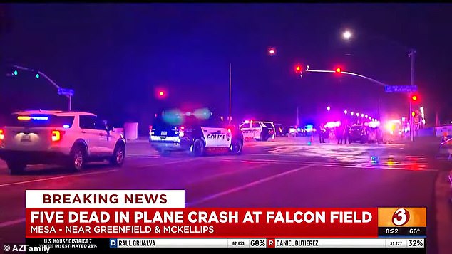 Witnesses to the crash told police that a multimillion-dollar corporate jet never left the ground at Falcon Field after attempting to take off around 4:45 p.m.