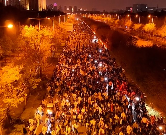 The activity went viral, with images from more recent rides showing a multi-lane highway connecting the two cities packed with thousands of cyclists