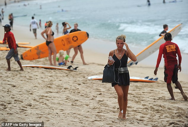 Travelers are urged to check if their flight has been canceled or delayed (photo of tourists at Kuta beach in Bali)