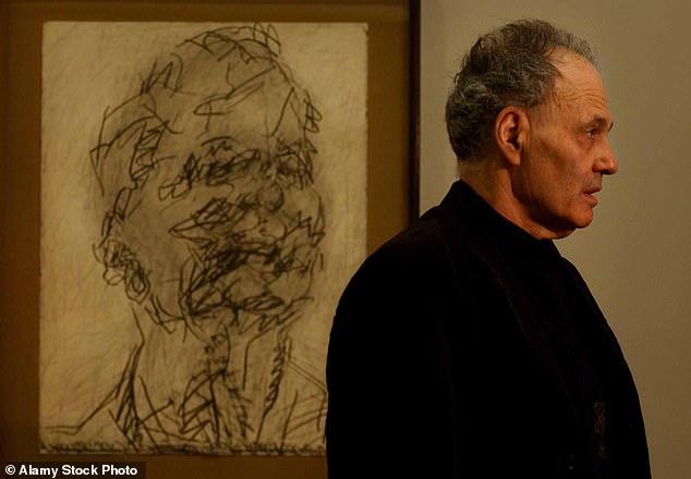 Frank Auerbach pictured for his self-portrait in the National Portrait Gallery, 2002