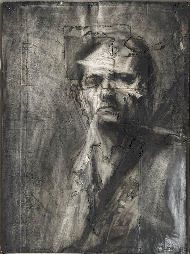 Self-portrait, by Frank Auerbach, 1958. It was exhibited at the exhibition The Charcoal Heads at the Courtauld Gallery