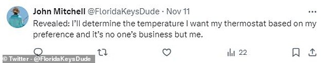 Social media users have reacted angrily to the WHO's suggestion, with one commenter saying their thermostat was 'no one's business but me'