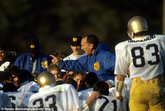 After building a powerhouse in high school, Faust controversially landed the top coaching job in college football in 1981 when he handed the reins to the Notre Dame Fighting Irish.