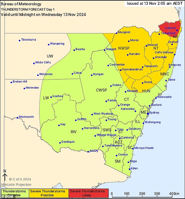 Northeast NSW is the part of the state most at risk.