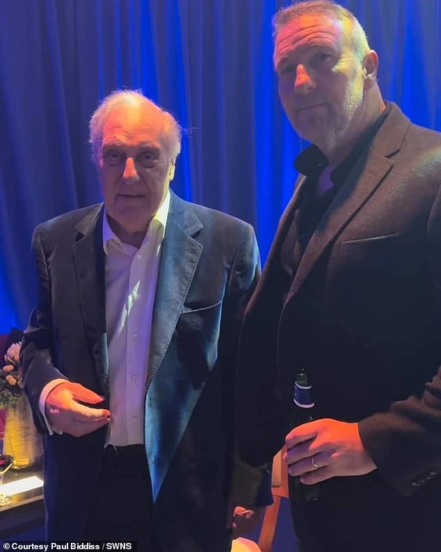 Paul pictured with Jackal director Frederick Forsyth