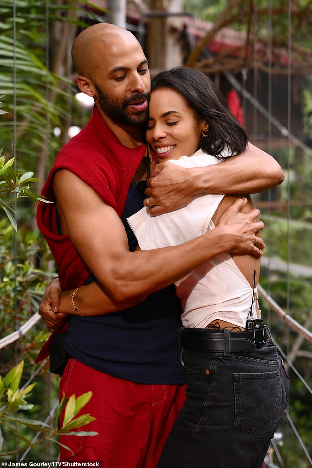 The JLS star, 39, was one of the contestants on last year's ITV survival show and was the sixth celebrity to be eliminated (pictured on the iconic bridge with wife Rochelle Humes)