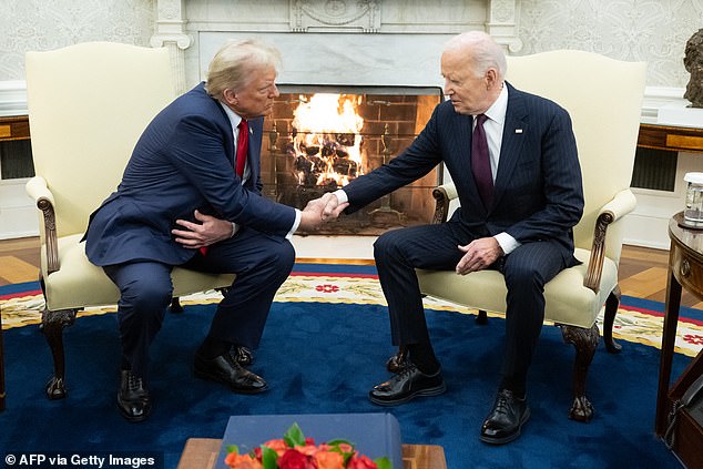 The two shook hands, but Trump noticeably bent over at the waist out of respect for the current commander in chief, according to a body language expert