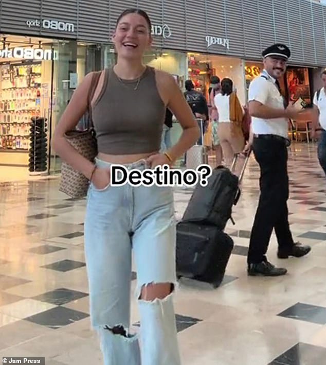 Fernanda Ramirez filmed content for her Instagram while at the airport getting ready to leave for Cancun, Mexico