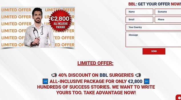 Some Turkish agencies, like this example from Medicine Park, tried to entice Britons with 'limited offers' for major operations