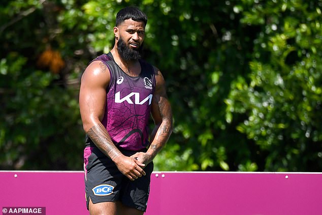 The Broncos have dismissed NRL concerns about new coach Michael Maguire's grueling start to pre-season (pictured, Brisbane star Payne Haas during training this month)