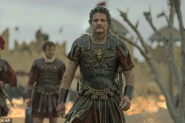 The actor, 49, stars in the highly anticipated sequel as Marcus Acacius (pictured), a Roman general who trained under Russell Crowe's Maximus