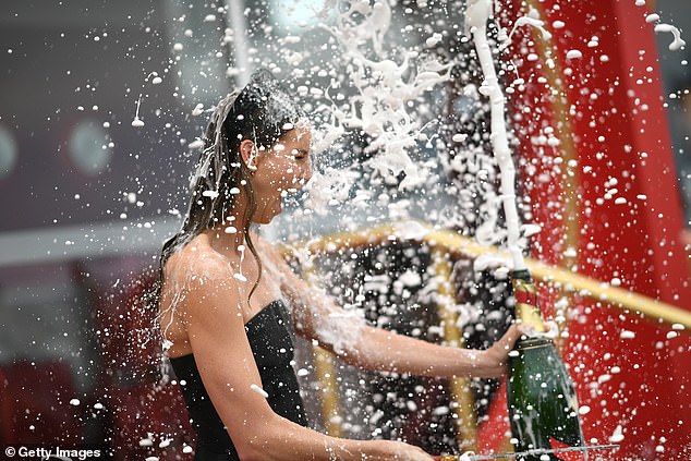 The 30-year-old swimming champion was left red-faced on Derby Day when she got drenched while trying to do GH Mumm's iconic 'tap tap moment', and has now poked fun at the incident