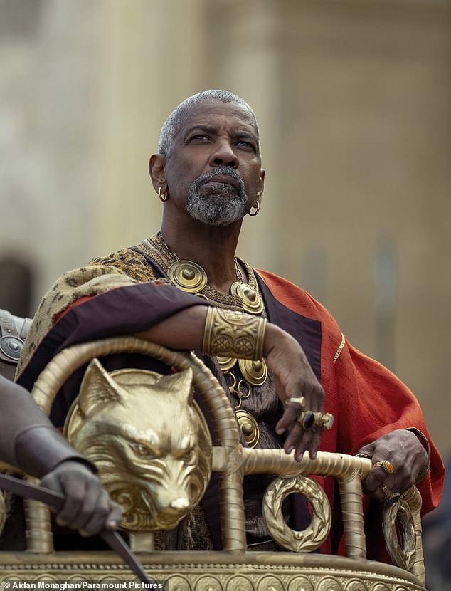 The 69-year-old acting veteran plays enslaved power broker Macrinus, who maintains a stable of gladiators and longs to become Roman Emperor