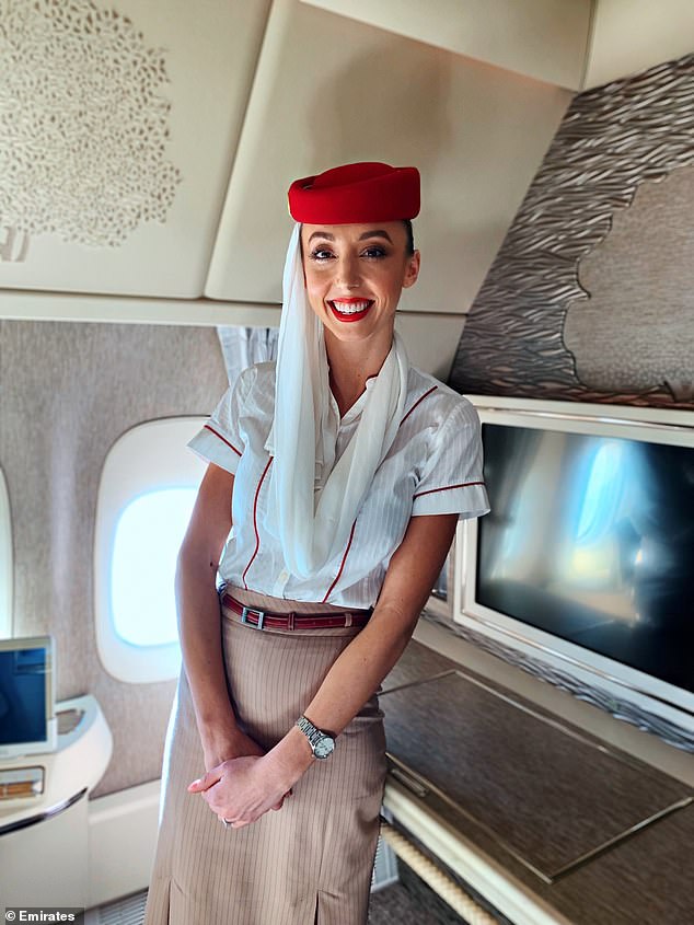 Aussie Emirates host Alexandra Cosoff (pictured) had a very different experience to Becirevic when working for the airline