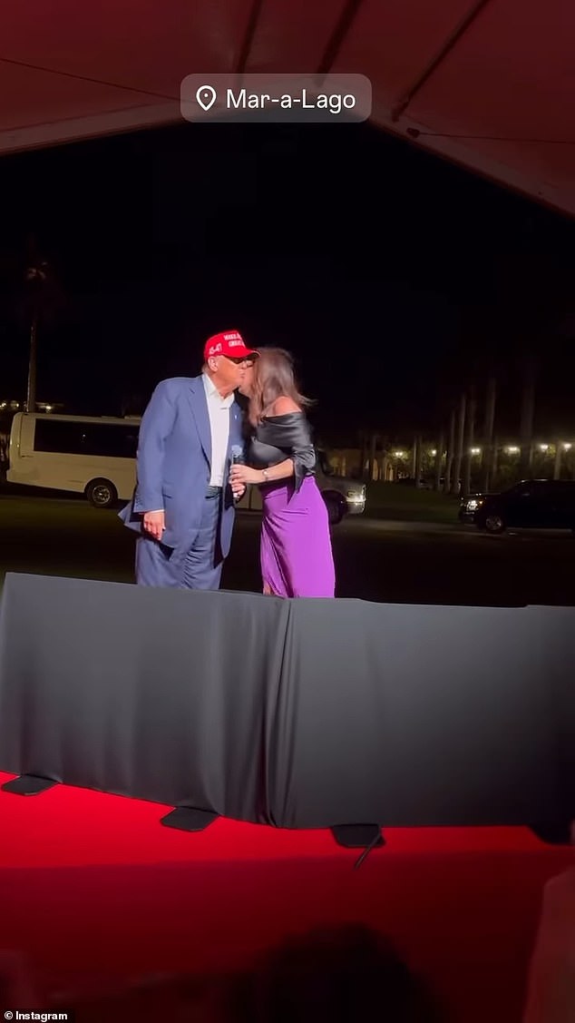 Trump was warmly embraced by everyone at Mar-a-Lago in Florida on Wednesday evening