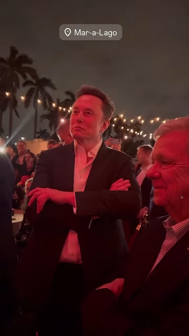 Musk sheepishly but excitedly raised his hand to great applause from the already standing crowd