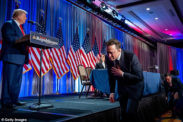 Elon Musk arrives at the House Republican Conference meeting on Capitol Hill as Trump reaches his peak on November 13