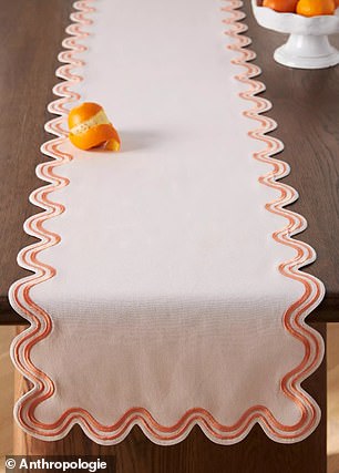 The Madeline table runner from Anthropologie costs $87