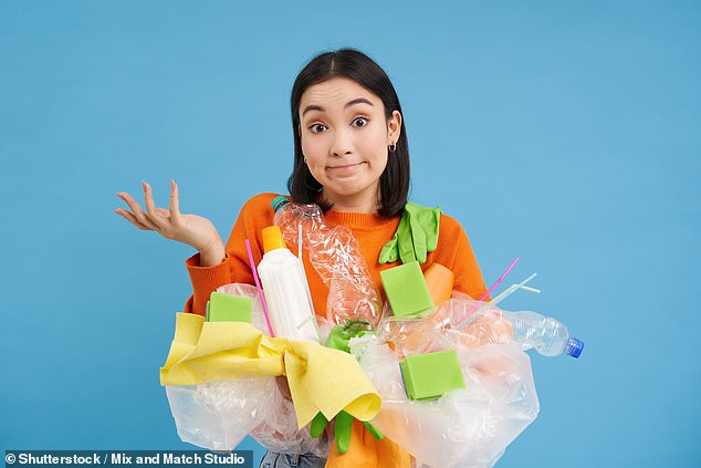 Researchers have found that widespread confusion is forcing British households to throw packaging into recycling bins and hope for the best (stock image)