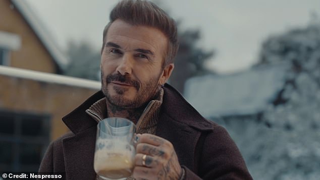 Sipping a hot Nespresso coffee, the sportsman turned actor began delving into filming the ad