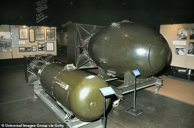 Replicas of the first atomic bombs, Little Boy, left, was the first nuclear weapon used in warfare over Hiroshima, Japan, on the morning of August 6, 1945. Fat Man, right, was used on Nagasaki, Japan, on August 9. , 1945