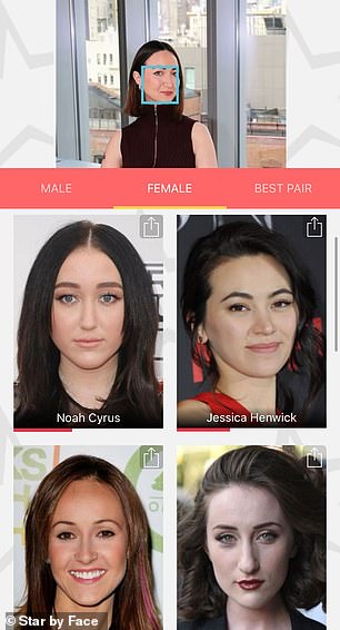 Eve's top matches were Noah Cyrus and Jessica Henwick