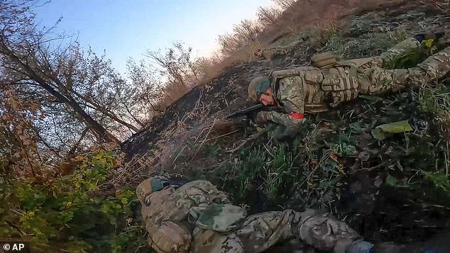 In this image, taken from a video released by the Russian Ministry of Defense on Thursday, November 7, 2024, Russian army soldiers fight with Ukrainian forces in the Sudzhansky district of Russia's Kursk region