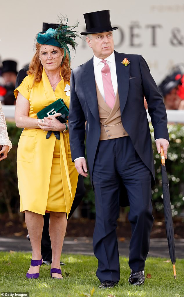 Andrew and his ex-wife Sarah, seen here in Ascot, both still live at Royal Lodge in Windsor Great Park