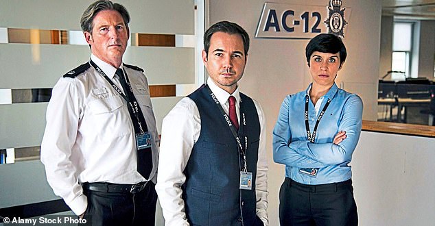 The BBC series, written by Jed Mercurio, also stars Martin (center) and Vicky (right) and revolves around Anti-Corruption Unit 12 (AC-12) in the police force