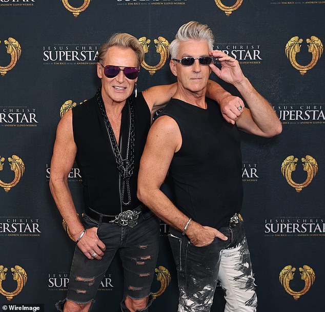 The Block's Mitch Edwards and Mark McKie also rocked the Jesus Christ Superstar red carpet. (Pictured)