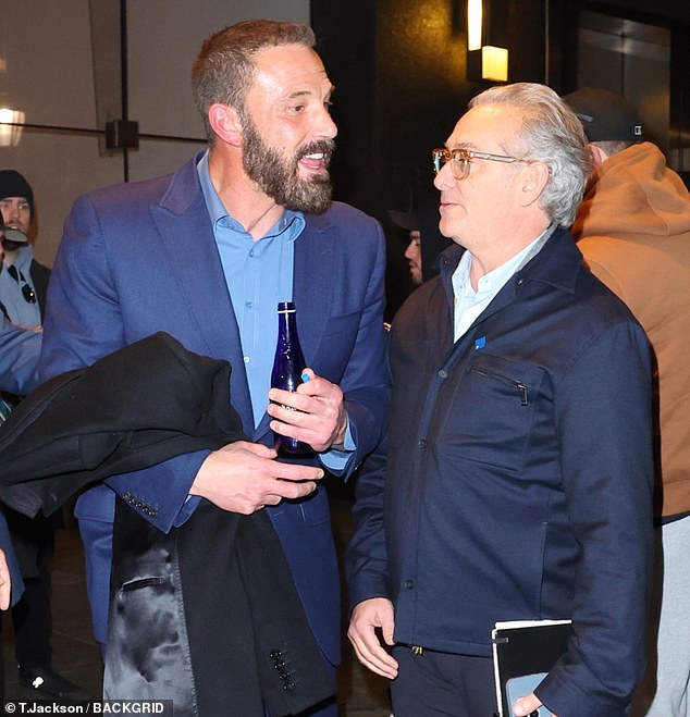 Affleck was particularly animated as he chatted with one man at the event