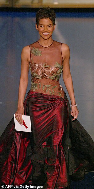 Halle pictured in the couture number at the 2002 Oscars