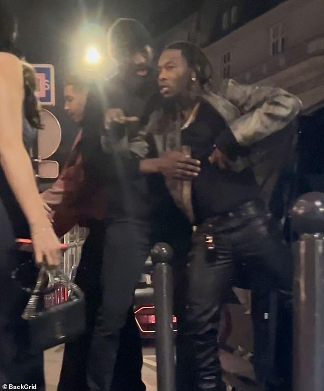 The Migos star, 32, who pocketed a huge fee for a short appearance at a kebab shop in the city, was filmed talking to a group of people as he left a hotel after spending time with the French rapper Gazo.