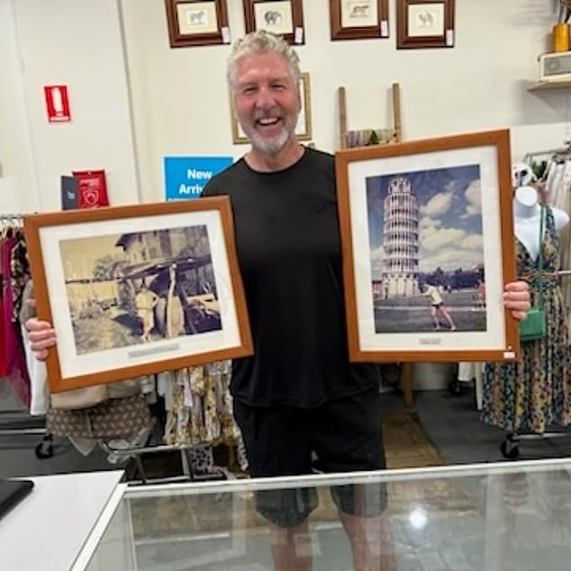 The two photos were taken in Italy when he and his wife were backpacking a year before they got married, but were lost during their move.