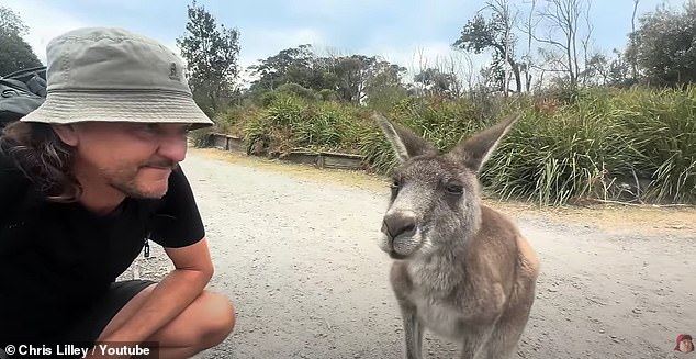 A recent video released this week shows the iconic funnyman documenting encounters with kangaroos