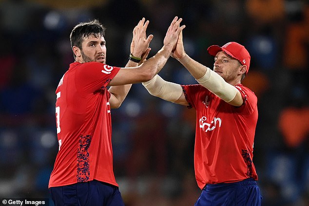 Jamie Overton (left) also took three wickets for Jos Buttler's men as England sealed a series victory with two matches to spare