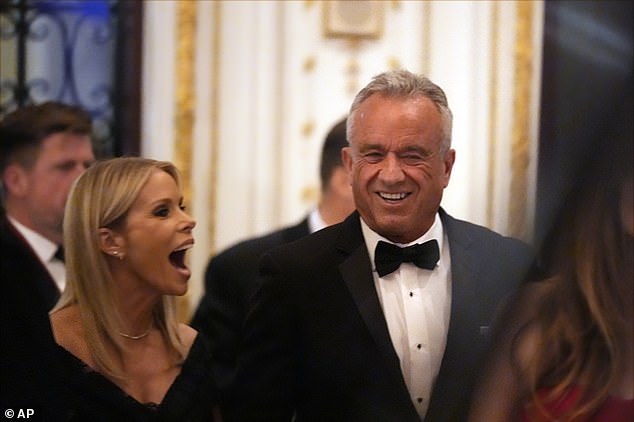 Also there was Robert F. Kennedy, spotted at Mar-a-Lago with wife and actress Cheryl Hines, who has apparently patched things up with the Health and Human Services nominee after rumors of a 'digital affair' with journalist Olivia Nuzzi