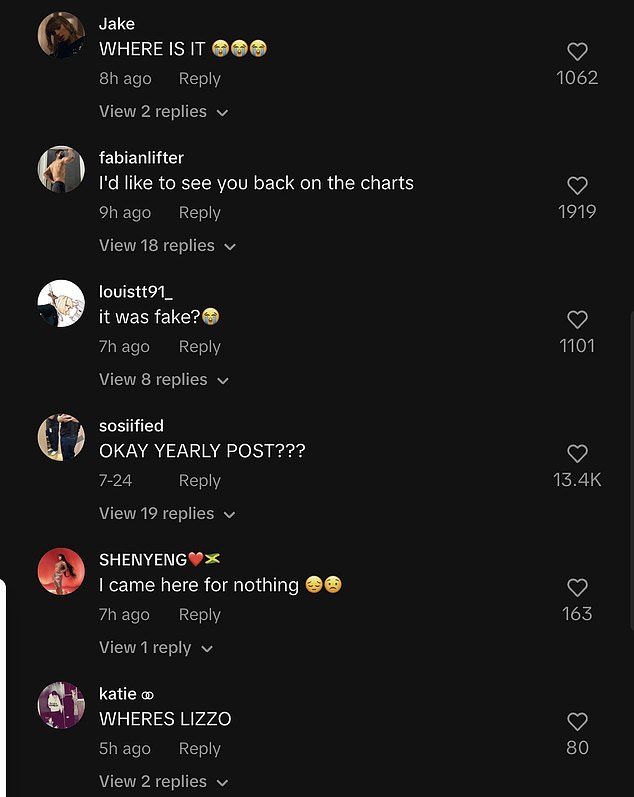 One person even tried to take advantage of the situation by writing the fake Lizzo comment himself, possibly to briefly mislead anyone who wasn't paying attention