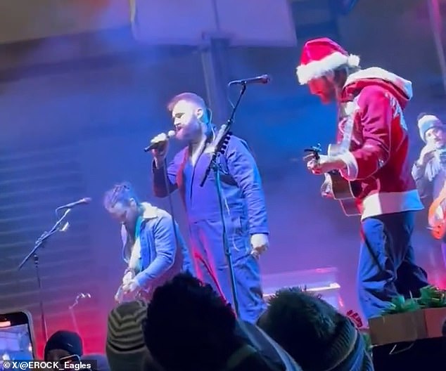 He was joined by the Philadelphia band Mt. Joy who sang a festive version of their song 'Astrovan'