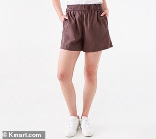 Linen mix pull-on shorts